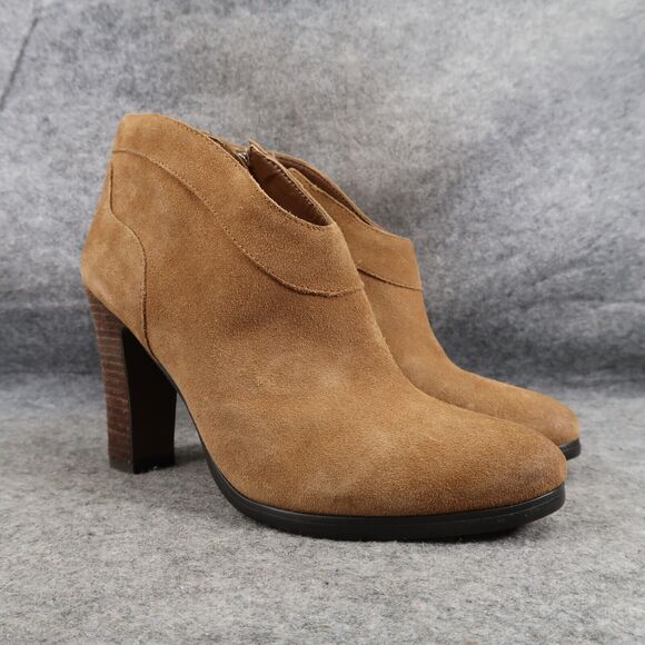 Crown Vintage Shoes Womens 9 Bootie Block Heel Fashion Western Leather Classic - Picture 1 of 16